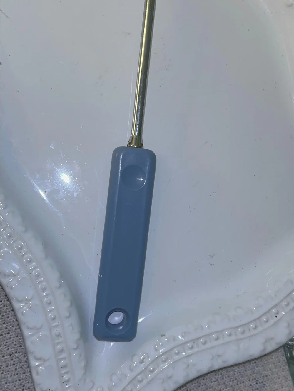 Vintage EKCO Meat Serving Fork With Light Blue Handle